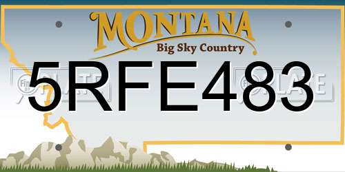 5RFE483 Montana License Plate