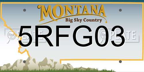 5RFG03 Montana License Plate