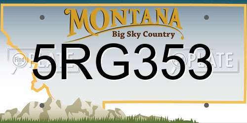 5RG353 Montana License Plate