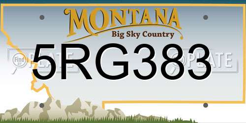 5RG383 Montana License Plate