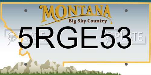 5RGE53 Montana License Plate