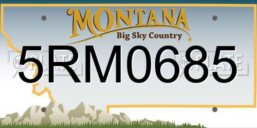 5RM0685 Montana License Plate