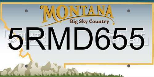 5RMD655 Montana License Plate