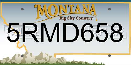 5RMD658 Montana License Plate
