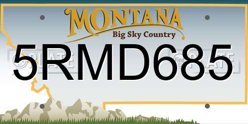 5RMD685 Montana License Plate
