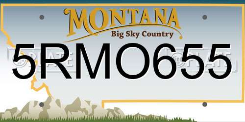 5RMO655 Montana License Plate