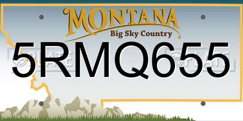5RMQ655 Montana License Plate
