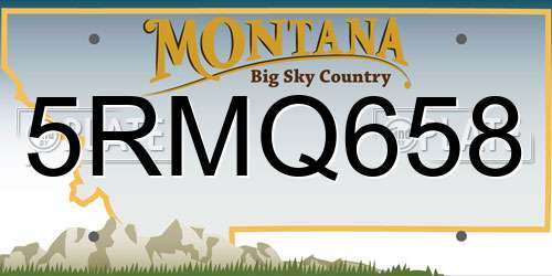 5RMQ658 Montana License Plate