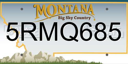 5RMQ685 Montana License Plate