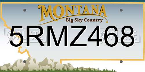 5RMZ468 Montana License Plate