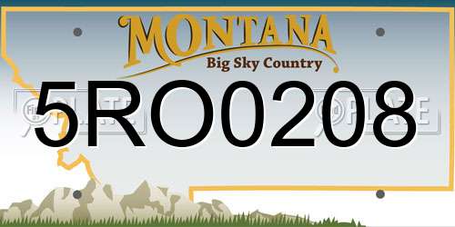 5RO0208 Montana License Plate