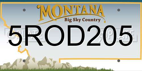 5ROD205 Montana License Plate