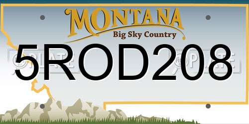 5ROD208 Montana License Plate