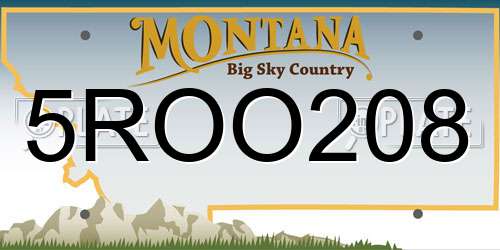 5ROO208 Montana License Plate