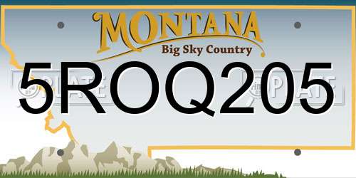 5ROQ205 Montana License Plate