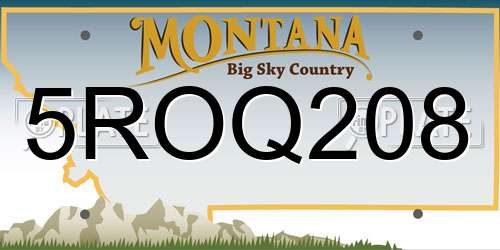 5ROQ208 Montana License Plate