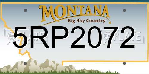 5RP2072 Montana License Plate