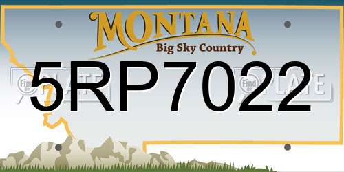 5RP7022 Montana License Plate
