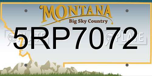 5RP7072 Montana License Plate
