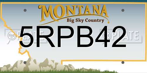 5RPB42 Montana License Plate