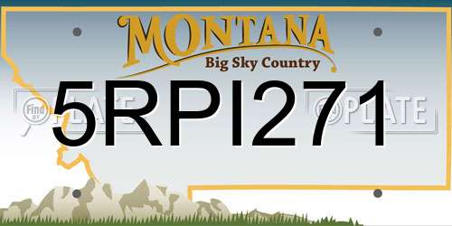 5RPI271 Montana License Plate