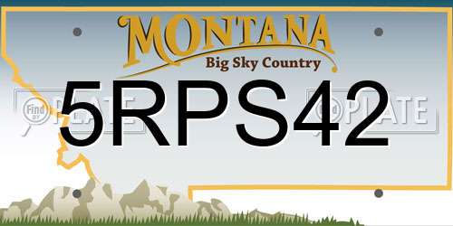 5RPS42 Montana License Plate
