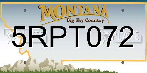 5RPT072 Montana License Plate