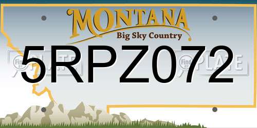 5RPZ072 Montana License Plate