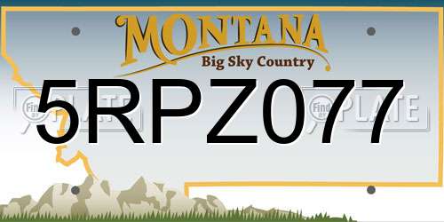 5RPZ077 Montana License Plate