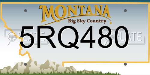 5RQ480 Montana License Plate