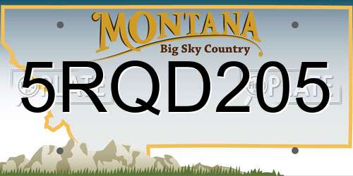 5RQD205 Montana License Plate