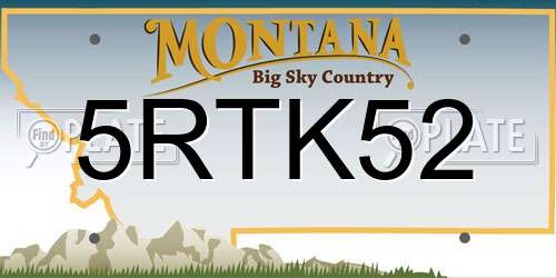 5RTK52 Montana License Plate