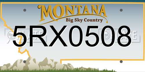 5RX0508 Montana License Plate