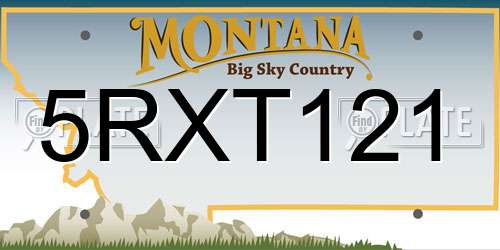 5RXT121 Montana License Plate