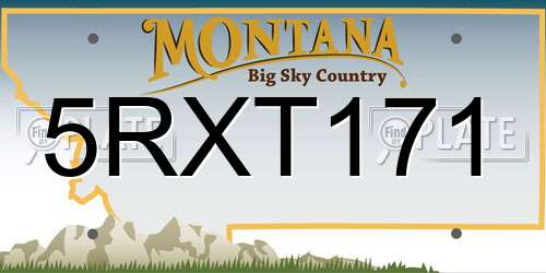 5RXT171 Montana License Plate