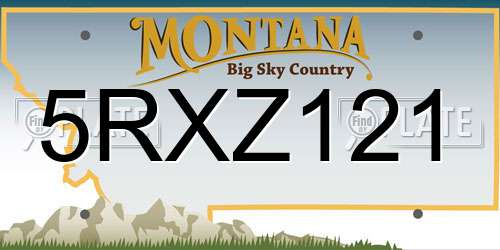 5RXZ121 Montana License Plate