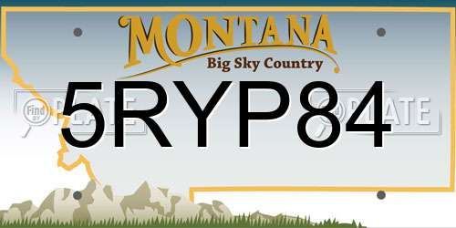 5RYP84 Montana License Plate