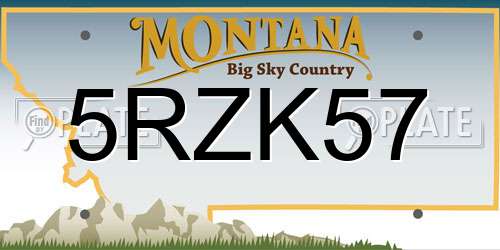 5RZK57 Montana License Plate