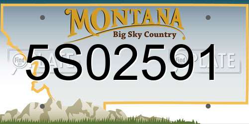 5S02591 Montana License Plate