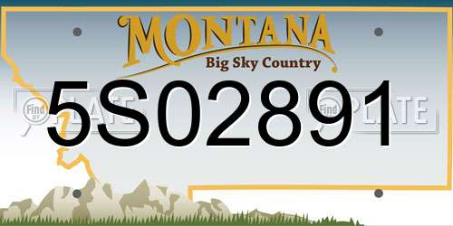 5S02891 Montana License Plate