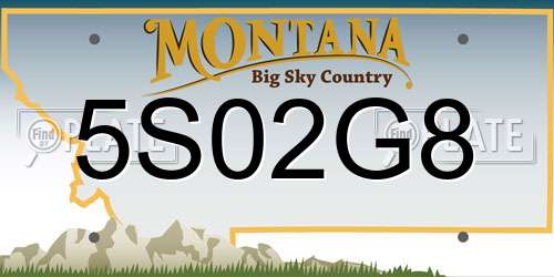 5S02G8 Montana License Plate