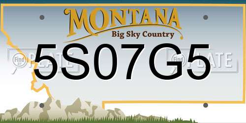 5S07G5 Montana License Plate