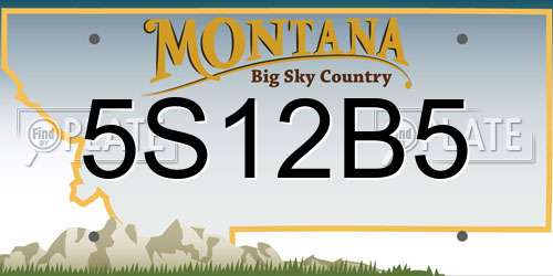 5S12B5 Montana License Plate