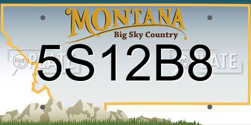 5S12B8 Montana License Plate