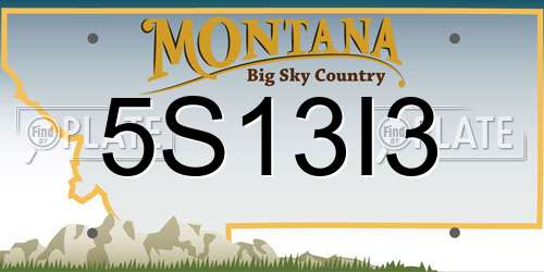 5S13I3 Montana License Plate