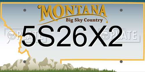 5S26X2 Montana License Plate