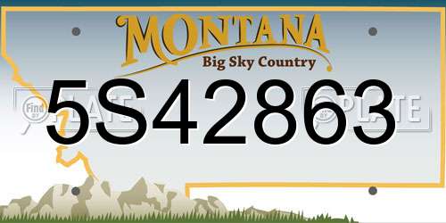 5S42863 Montana License Plate