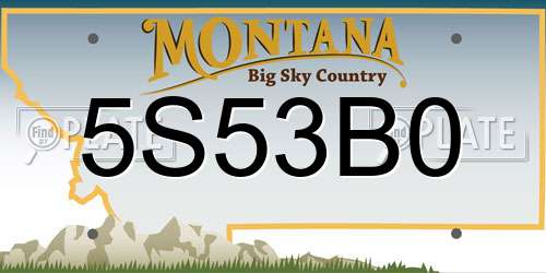 5S53B0 Montana License Plate
