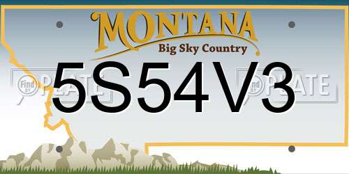 5S54V3 Montana License Plate