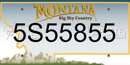 5S55855 Montana License Plate